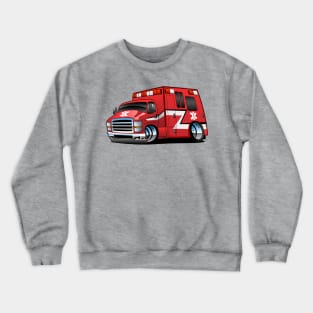 Paramedic EMT Ambulance Rescue Truck Cartoon Crewneck Sweatshirt